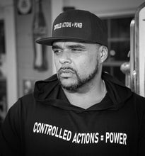 Load image into Gallery viewer, Contolled Actions = Power Black Snapback
