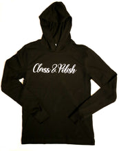 Load image into Gallery viewer, Class & Polish Unisex Signature Script Jersey Hoodie (Black)