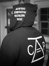 Load image into Gallery viewer, Controlled Actions = Power Unisex Jersey Hoodie (Black)
